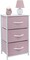 Sorbus Dresser with 3 Drawers - Bedside Furniture & Accent End Table Chest for Home, Bedroom Accessories, Office, College Dorm, Steel Frame, Wood Top, Fabric Drawers